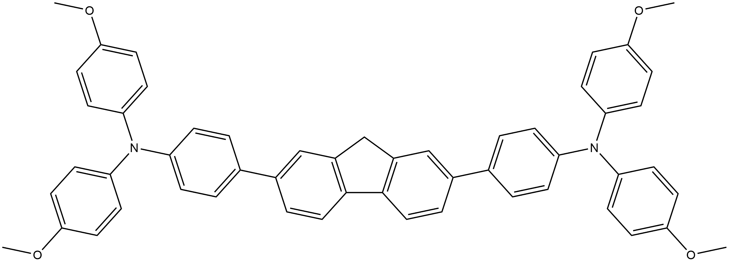 4-[7-[4-(4-methoxy-N-(4-methoxyphenyl)anilino)phenyl]-9H-fluoren-2-yl]-N,N-bis(4-methoxyphenyl)aniline,2225791-51-3,结构式