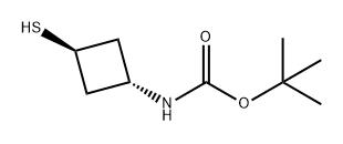 Carbamic acid, N-(trans-3-mercaptocyclobutyl)-, 1,1-dimethylethyl ester Struktur
