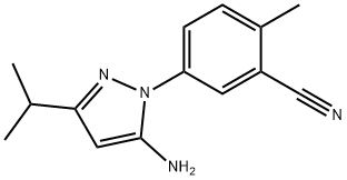 5-(5-Amino-3-isopropyl-1H-pyrazol-1-yl)-2-methylbenzonitrile Structure