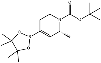 tert-butyl (6R)-6-methyl-4-(4,4,5,5-tetramethyl-1,3,2-dioxaborolan-2-yl)-3,6-dihydro-2H-pyridine-1-carboxylate Struktur