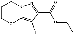 5H-Pyrazolo[5,1-b][1,3]oxazine-2-carboxylic acid, 6,7-dihydro-3-iodo-, ethyl ester Struktur