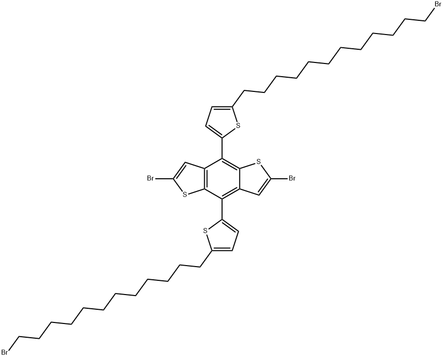2,6-dibromo-4,8-bis(5-(12-bromododecyl)thiophen-2-yl)benzo[1,2-b:4,5-b']dithiophene Struktur