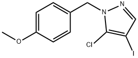 1H-Pyrazole, 5-chloro-4-iodo-1-[(4-methoxyphenyl)methyl]- Struktur