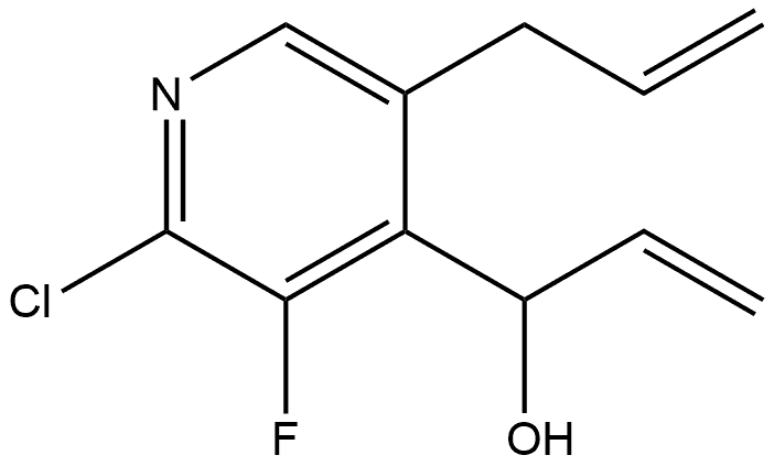 1-(5-烯丙基-2-氯-3-氟吡啶-4-基)丙-2-烯-1-醇 结构式