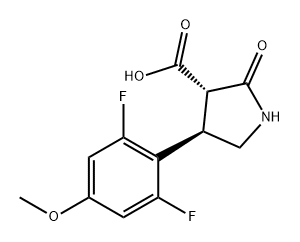 3-Pyrrolidinecarboxylic acid, 4-(2,6-difluoro-4-methoxyphenyl)-2-oxo-, (3S,4R)-,2226997-47-1,结构式