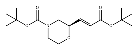 4-Morpholinecarboxylic acid, 2-[(1E)-3-(1,1-dimethylethoxy)-3-oxo-1-propen-1-yl]-, 1,1-dimethylethyl ester, (2R)- Struktur