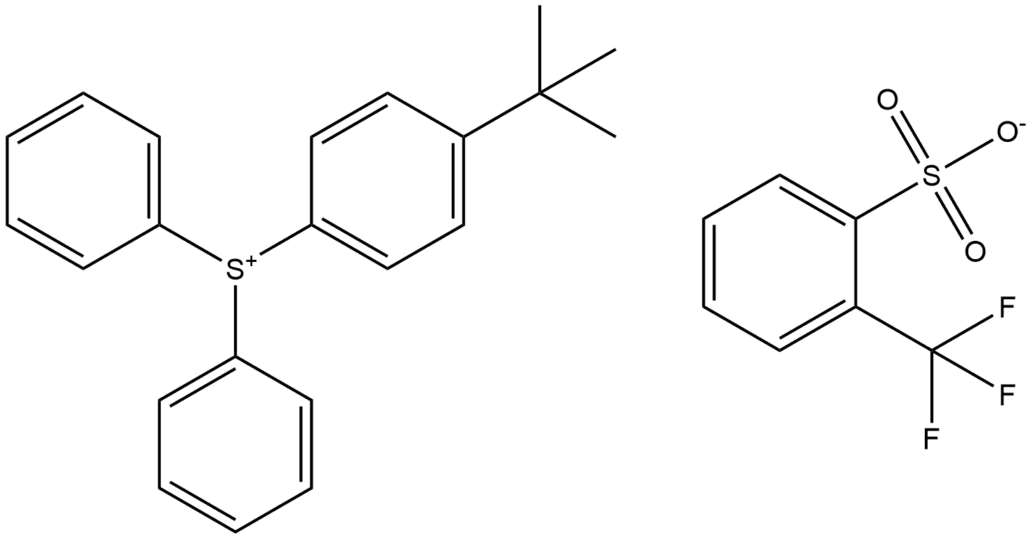 (4-tert-butylphenyl)-diphenylsulfanium -2-trifluoromethylbenzenesulfonate Structure