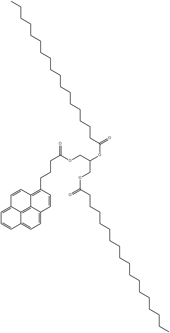 1-Pyrenebutanoic acid, 2,3-bis[(1-oxooctadecyl)oxy]propyl ester 结构式