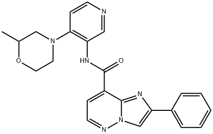 2227316-74-5 N-[4-(2-Methyl-4-morpholinyl)-3-pyridinyl]-2-phenylimidazo[1,2-b]pyridazine-8-carboxamide