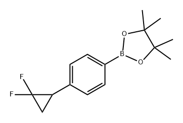 1,3,2-Dioxaborolane, 2-[4-(2,2-difluorocyclopropyl)phenyl]-4,4,5,5-tetramethyl- 化学構造式