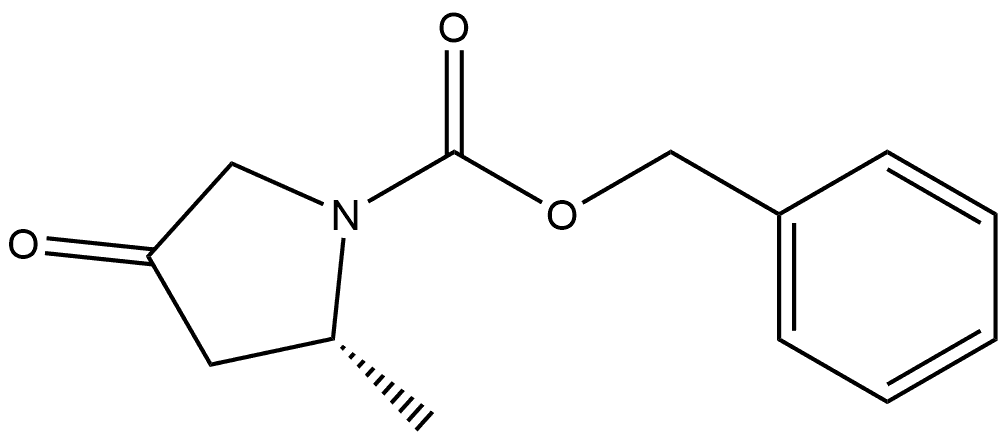 Phenylmethyl (2R)-2-methyl-4-oxo-1-pyrrolidinecarboxylate 化学構造式