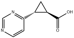 Cyclopropanecarboxylic acid, 2-(4-pyrimidinyl)-, (1R,2R)- Structure