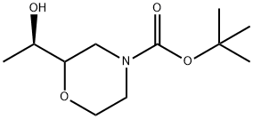tert-butyl 2-[(1R)-1-hydroxyethyl]morpholine-4-carboxylate 化学構造式