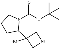 tert-butyl 2-(3-hydroxyazetidin-3-yl)pyrrolidine-1-carboxylate Struktur