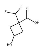 Cyclobutanecarboxylic acid, 1-(difluoromethyl)-3-hydroxy- Structure