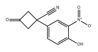 Cyclobutanecarbonitrile, 1-(4-hydroxy-3-nitrophenyl)-3-oxo- Structure