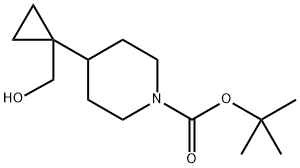 1-Piperidinecarboxylic acid, 4-[1-(hydroxymethyl)cyclopropyl]-, 1,1-dimethylethyl ester Struktur