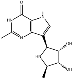 4H-Pyrrolo3,2-dpyrimidin-4-one, 7-(2S,3S,4R,5R)-3,4-dihydroxy-5-methyl-2-pyrrolidinyl-1,5-dihydro-2-methyl-,222854-93-5,结构式