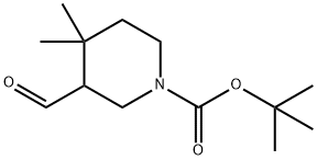 tert-butyl 3-formyl-4,4-dimethylpiperidine-1-carboxylate Struktur
