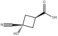 CIS-3-氰基-3-羟基环丁烷-1-羧酸 结构式