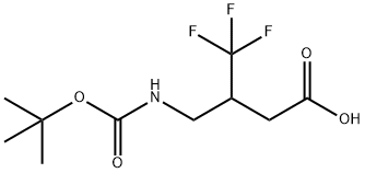 Butanoic acid, 3-[[[(1,1-dimethylethoxy)carbonyl]amino]methyl]-4,4,4-trifluoro- Structure