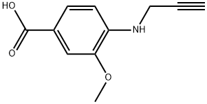 3-甲氧基-4-(丙-2-炔-1-基氨基)苯甲酸, 2228938-95-0, 结构式