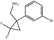 1-(3-Bromophenyl)-2,2-difluorocyclopropanemethanamine 化学構造式