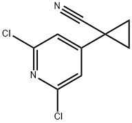 1-(2,6-二氯吡啶-4-基)环丙烷-1-腈, 2229021-54-7, 结构式