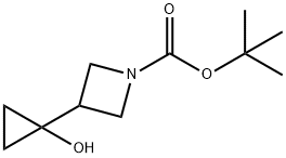 1-Azetidinecarboxylic acid, 3-(1-hydroxycyclopropyl)-, 1,1-dimethylethyl ester,2229463-75-4,结构式