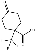 4-oxo-1-(trifluoromethyl)cyclohexane-1-carboxylic acid Struktur