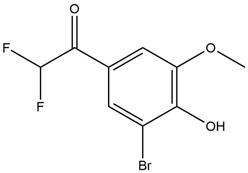 1-(3-Bromo-4-hydroxy-5-methoxyphenyl)-2,2-difluoroethanone Struktur