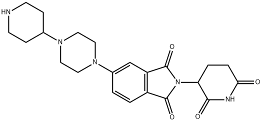 1H-Isoindole-1,3(2H)-dione, 2-(2,6-dioxo-3-piperidinyl)-5-[4-(4-piperidinyl)-1-piperazinyl]-,2229716-11-2,结构式