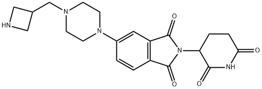 1H-Isoindole-1,3(2H)-dione, 5-[4-(3-azetidinylmethyl)-1-piperazinyl]-2-(2,6-dioxo-3-piperidinyl)-,2229717-78-4,结构式