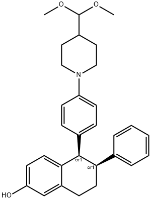 2-Naphthalenol, 5-[4-[4-(dimethoxymethyl)-1-piperidinyl]phenyl]-5,6,7,8-tetrahydro-6-phenyl-, (5R,6S)-rel-|