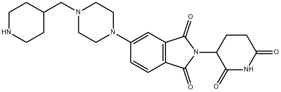 1H-Isoindole-1,3(2H)-dione, 2-(2,6-dioxo-3-piperidinyl)-5-[4-(4-piperidinylmethyl)-1-piperazinyl]- 化学構造式