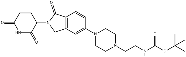 Carbamic acid, N-[2-[4-[2-(2,6-dioxo-3-piperidinyl)-2,3-dihydro-1-oxo-1H-isoindol-5-yl]-1-piperazinyl]ethyl]-, 1,1-dimethylethyl ester Structure