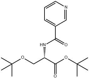 L-SERINE, O-(1,1-DIMETHYLETHYL)-N-(3-PYRIDINYLCARBONYL)-, 1,1-DIMETHYLETHYL ESTER 结构式