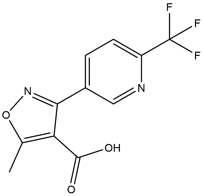 5-甲基-3-[6-(三氟甲基)-3-吡啶基]异噁唑-4-甲酸, 2230011-77-3, 结构式