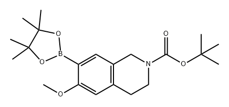 2(1H)-Isoquinolinecarboxylic acid, 3,4-dihydro-6-methoxy-7-(4,4,5,5-tetramethyl-1,3,2-dioxaborolan-2-yl)-, 1,1-dimethylethyl ester Struktur