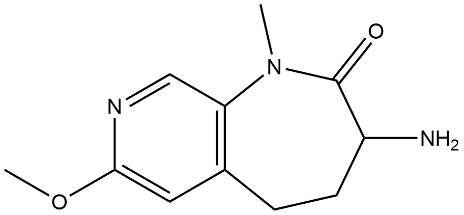 3-amino-7-methoxy-1-methyl-1,3,4,5-tetrahydro-2H-pyrido[3,4-b]azepin-2-one Struktur