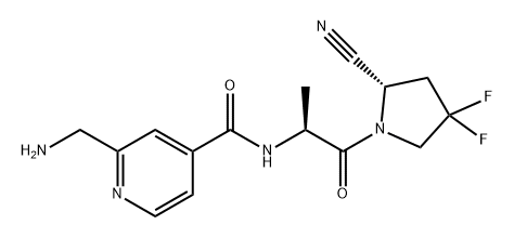 2-(AMINOMETHYL)-N-((S)-1-((S)-2-CYANO-4,4-DIFLUOROPYRROLIDIN-1-YL)-1-OXOPROPAN-2-YL)ISONICOTINAMIDE 结构式