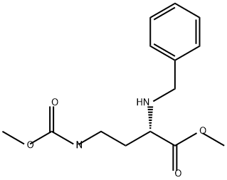 Butanoic acid, 4-[(methoxycarbonyl)amino]-2-[(phenylmethyl)amino]-, methyl ester, (2S)- Struktur