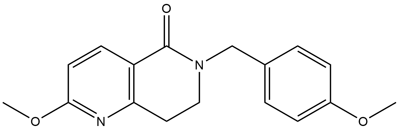 2-methoxy-6-(4-methoxybenzyl)-7,8-dihydro-1,6-naphthyridin-5(6H)-one 化学構造式