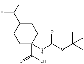 1-{[(tert-butoxy)carbonyl]amino}-4-(difluoromethyl)cyclohexane-1-carboxylic acid Struktur