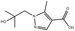 1-(2-hydroxy-2-methylpropyl)-5-methyl-1H-pyrazole-4-carboxylic acid 化学構造式