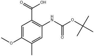 2-[[(1,1-Dimethylethoxy)carbonyl]amino]-5-methoxy-4-methylbenzoic acid Struktur