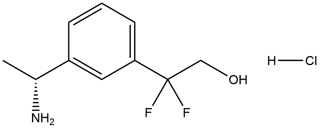 Benzeneethanol, 3-[(1R)-1-aminoethyl]-β,β-difluoro-, hydrochloride (1:1) Struktur