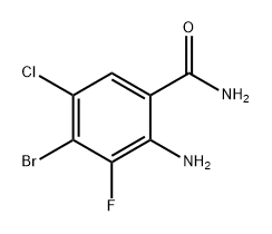 2-氨基-4-溴-5-氯-3-氟苯甲酰胺, 2230875-08-6, 结构式