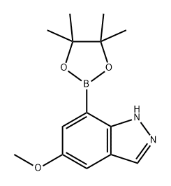 1H-Indazole, 5-methoxy-7-(4,4,5,5-tetramethyl-1,3,2-dioxaborolan-2-yl)- Struktur
