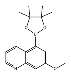 Quinoline, 7-methoxy-5-(4,4,5,5-tetramethyl-1,3,2-dioxaborolan-2-yl)- Structure